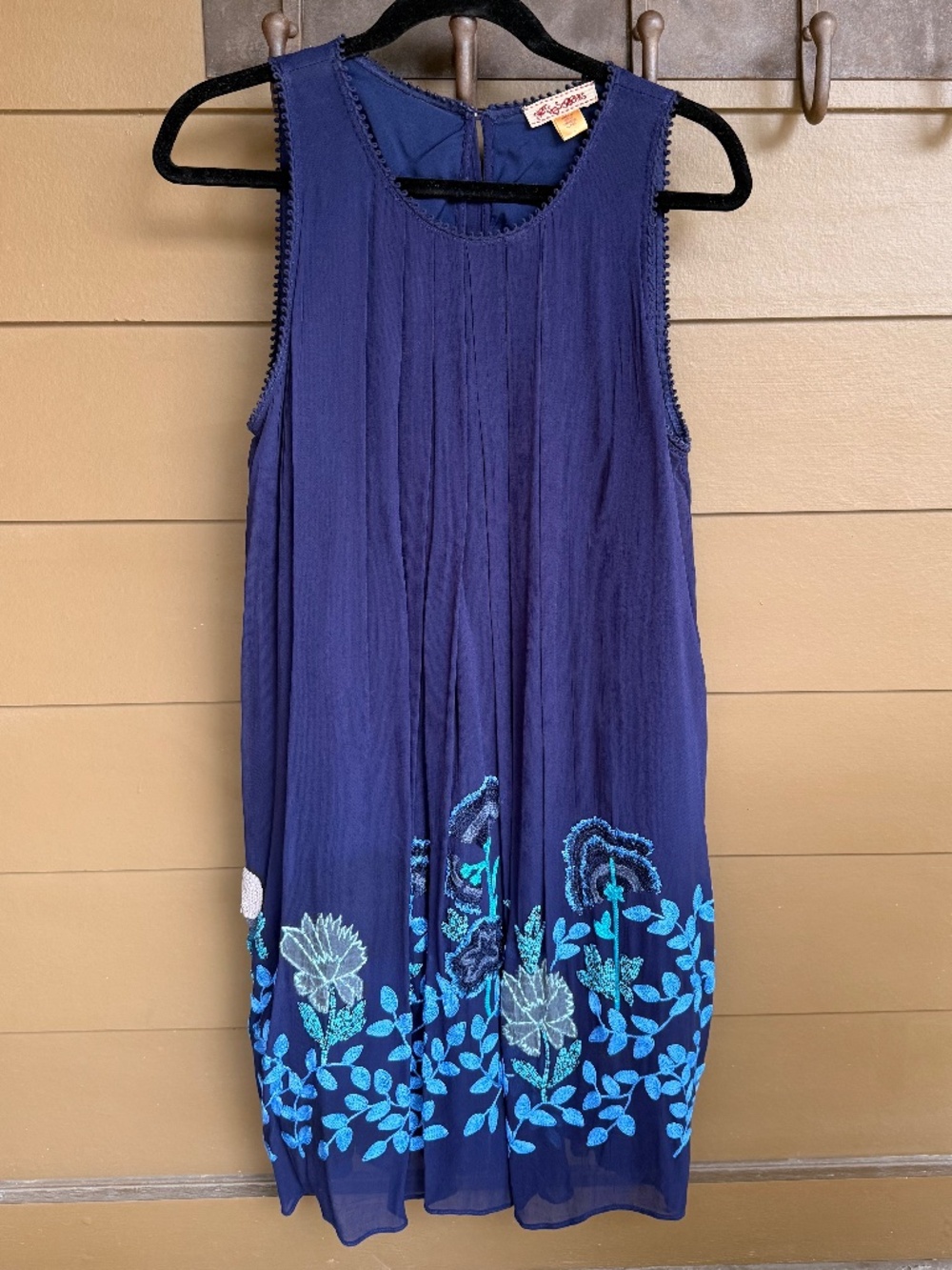 Navy Blue Sleeveless Dress from Anthropologie, made by NOT SO SERIOUS, Size 16